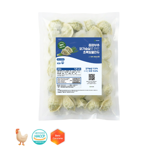 증평부추 닭가슴살 초록빛 물만두 1.4kg